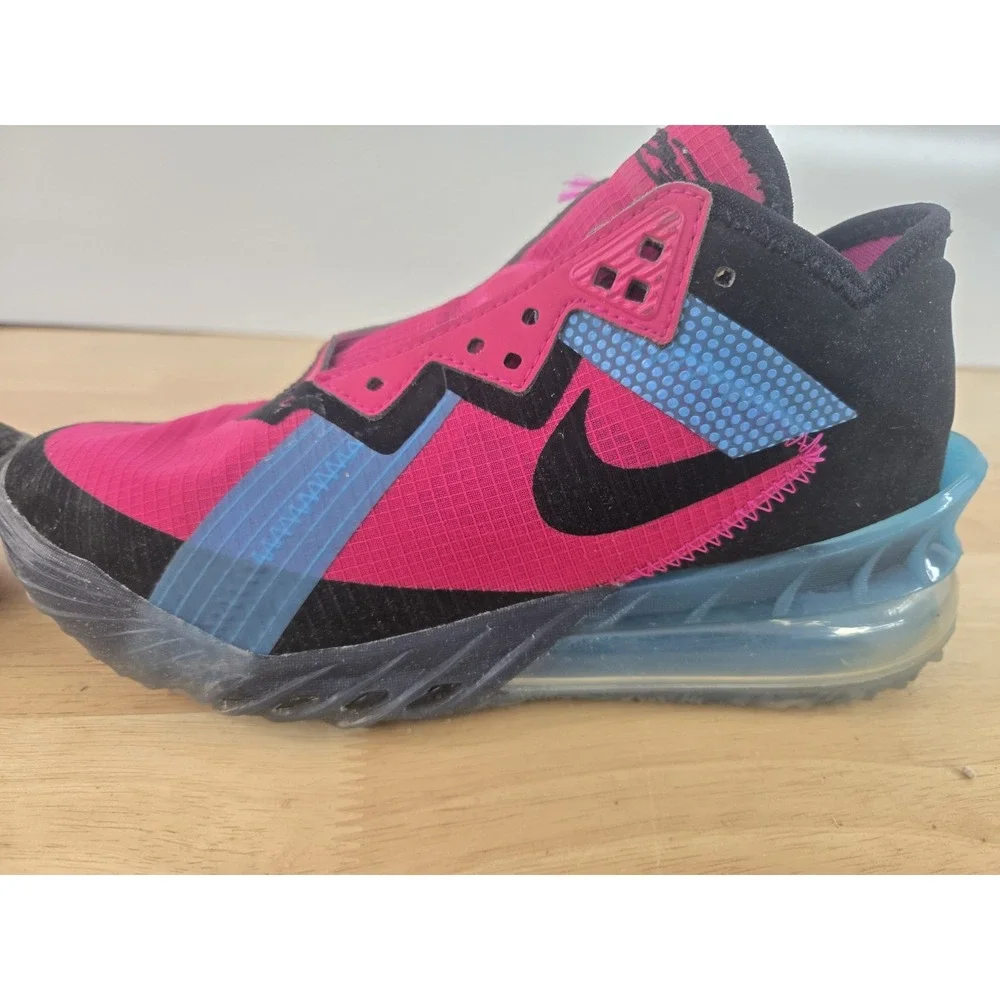 Nike Lebron XVIII Low Fireberry 'Neon Nights' Sneakers‎ Size 3.5 Shoes No Laces